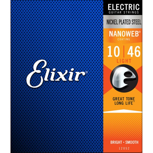 Elixir Nanoweb Light 12052 Nickel Plated Steel Electric Guitar Strings 10 46