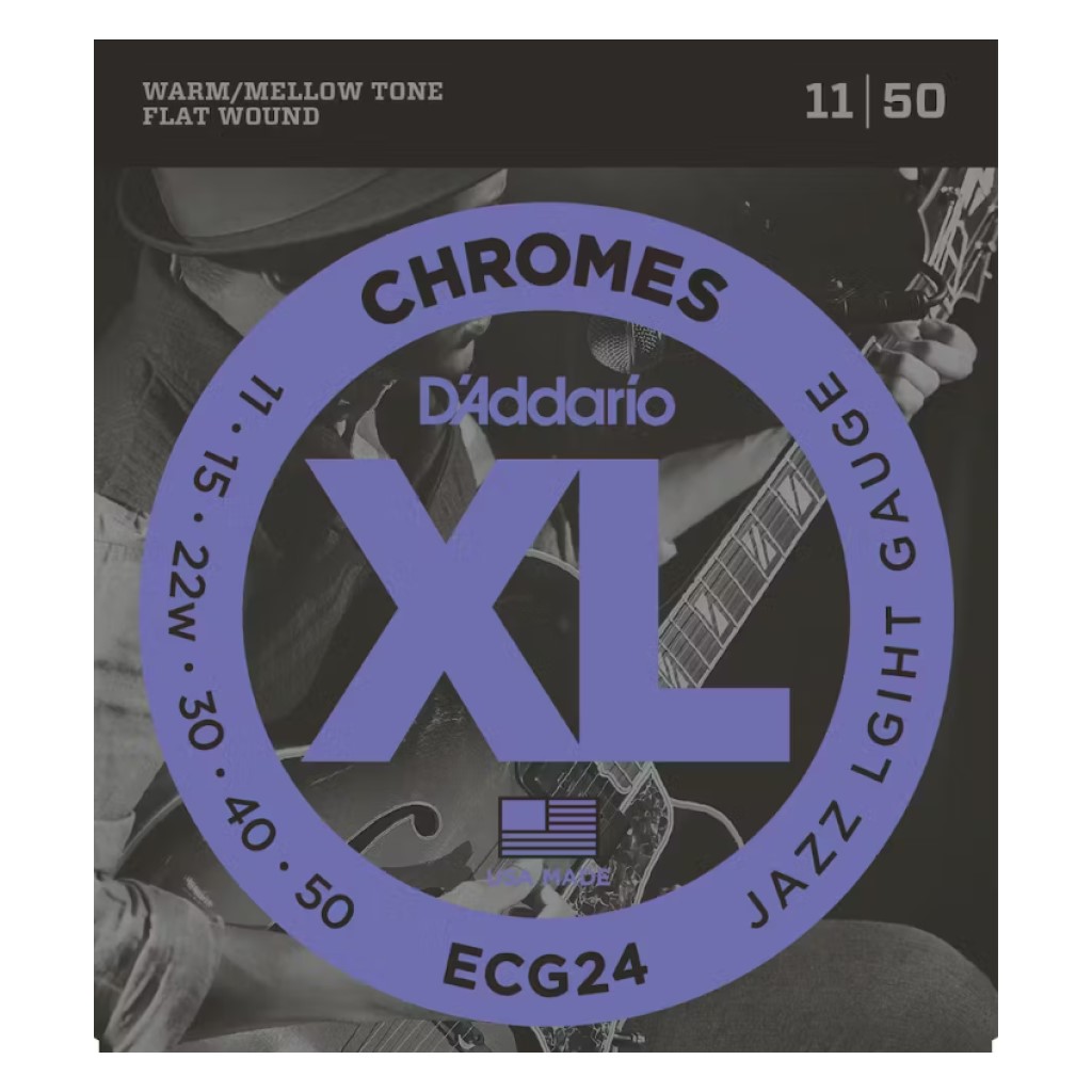 D Addario Chromes ECG24 Jazz Light Flat Wound Strings 11 50 CC