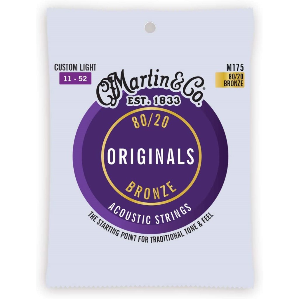 Martin M175 80 20 Bronze Custom Light Acoustic Guitar Strings 11