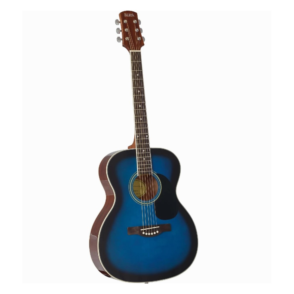 Adam Black O 2 Folk Size Acoustic Guitar in See Through Blue Finish